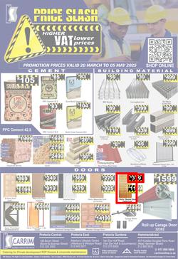 K Carrim Builders Mecca : Price Slash (20 March - 05 May 2025), page 1