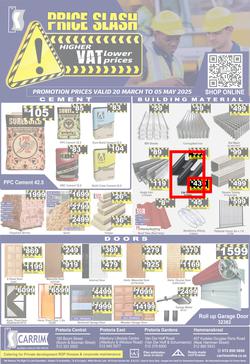 K Carrim Builders Mecca : Price Slash (20 March - 05 May 2025), page 1