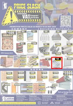 K Carrim Builders Mecca : Price Slash (20 March - 05 May 2025), page 1