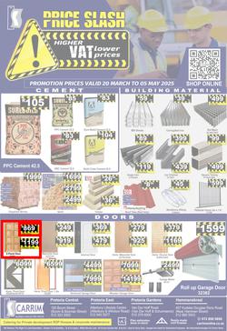 K Carrim Builders Mecca : Price Slash (20 March - 05 May 2025), page 1