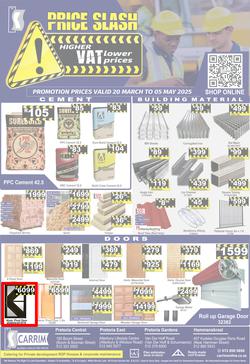 K Carrim Builders Mecca : Price Slash (20 March - 05 May 2025), page 1