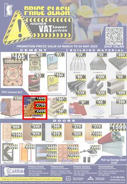 K Carrim Builders Mecca : Price Slash (20 March - 05 May 2025), page 1