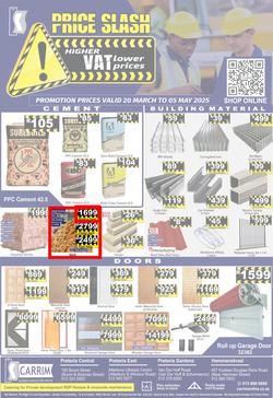 K Carrim Builders Mecca : Price Slash (20 March - 05 May 2025), page 1