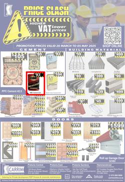 K Carrim Builders Mecca : Price Slash (20 March - 05 May 2025), page 1