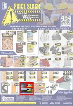 K Carrim Builders Mecca : Price Slash (20 March - 05 May 2025), page 1