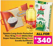 Spekko Long Grain Parboiled Rice 10Kg + White Star Super Maize Meal 10Kg-All For