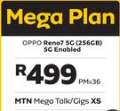 Oppo Reno7 5G 256GB 5G Enabled-On MTN Mega Talk/Gigs XS