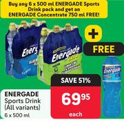 Energade Sports Drink (All variants)-6 x 500ml