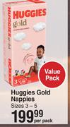 Huggies Gold Nappies (Size 3-5) Value Pack-Per Pack