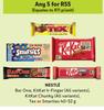 Nestle Barone, Kitkat 4 Finger, Kitkat Chunky, Tex Or Smarties-For Any 5 x 40-52g