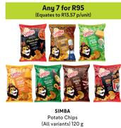 Simba Potato Chips (All Variants)-For Any 7 x 120g