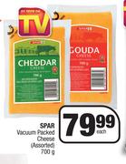 Spar Vacuum Packed Cheese Assorted-700g Each