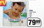 Spar Toilet Tissue Rolls 2 Ply-18s Per Pack