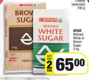 Spar Refined White Or Brown Sugar-For Any 2 x 2Kg