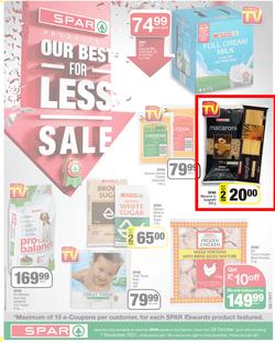 SPAR EASTERN CAPE : Our Best For Less (26 October - 7 November 2021) Valid in Acres, Algoa Park, Aliwal North, Aspen, Burgersdorp. Cambridge, Camdeboo, Cradock, Crossways, Dagbreek, Fig tree, Fleet, page 1