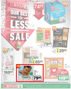 SPAR EASTERN CAPE : Our Best For Less (26 October - 7 November 2021) Valid in Acres, Algoa Park, Aliwal North, Aspen, Burgersdorp. Cambridge, Camdeboo, Cradock, Crossways, Dagbreek, Fig tree, Fleet, page 1