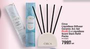 Circa Liquidless Diffuser Ceramic Arc Set Plus 2 x Liquidless Scent Stem Refill Packs-Per Set