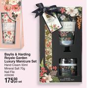 Baylis & Harding Royale Garden Luxury Manicure Set Hand Cream 50ml,Mineral Salt 70g,Nail File-Per Se