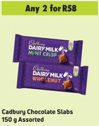 Cadbury Chocolate Slabs Assorted-For 2 x 150g