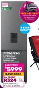 Hisense 347Ltr Bottom Freezer Fridge H450BIT-WD