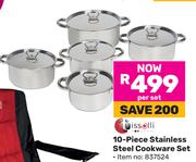 Tissolli 10-Piece Stainless Steel Cookware Set 837524-Per Set