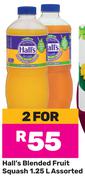 Hall's Blended Fruit Squash Assorted-For 2 x 1.25Ltr