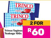 Trinco Tagless Teabags 100's Pack-For 2