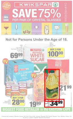 KWIK SPAR Eastern Cape : Save 75% (22 Oct - 3 Nov 2019). Only Available at Selected Stores in the Eastern Cape. Excluding Mthatha, page 1