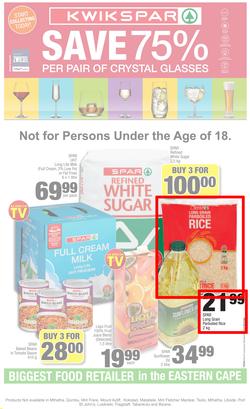 KWIK SPAR Eastern Cape : Save 75% (22 Oct - 3 Nov 2019). Only Available at Selected Stores in the Eastern Cape. Excluding Mthatha, page 1