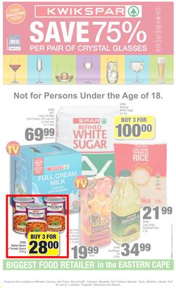 KWIK SPAR Eastern Cape : Save 75% (22 Oct - 3 Nov 2019). Only Available at Selected Stores in the Eastern Cape. Excluding Mthatha, page 1