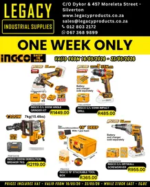 Legacy Industrial Supplies : One Week Only (16 May - 23 May 2026)
