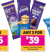 Cadbury Chocolate Slabs Assorted-For 3 x 80g