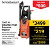 Bennett Read 2000W Induction High Pressure Washer 777579