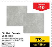 CIL Plato Ceramic Bone Tiles 350mm x 350mm-Per Sqm