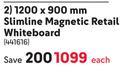 Parrot 1200 x 900mm Slimline Magnetic Retail Whiteboard 441616