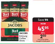 Jacobs Kronung Coffee Sticks-20's Pack