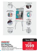 Parrot Non-Magnetic Flipchart Bdle Incl 1000x640mm Flipchart,Flipchart Stand & 10 PK Marker-Per Bdle