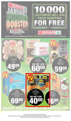 KWIK SPAR EASTERN CAPE : January Budge Booster (21 Jan - 2 Feb 2020), page 1
