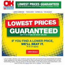 OK Furniture : Lowest Prices Guaranteed (18 January - 23 January 2022)