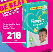 Pampers Active Baby Jumbo Pack Assorted Sizes-Per Pack