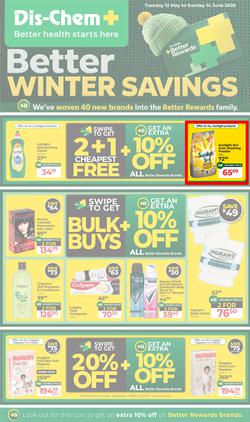Dis-Chem : Better Winter Savings (12 May - 14 June 2026), page 1
