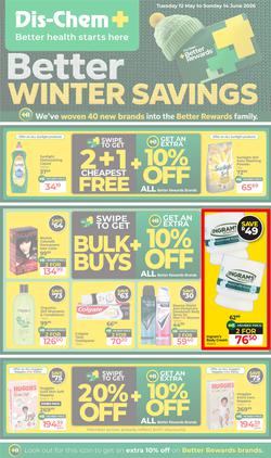 Dis-Chem : Better Winter Savings (12 May - 14 June 2026), page 1