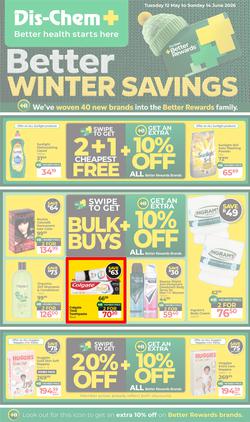 Dis-Chem : Better Winter Savings (12 May - 14 June 2026), page 1