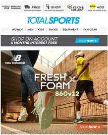 Totalsports : New Balance (Request Valid Dates From Retailer)