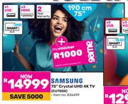 Samsung 75" Crystal UHD 4K TV CU7000