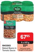 Rhodes Baked Beans In Tomato Sauce-6 x 410g