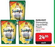 Sunlight Dishwashing Liquid Refill Pouch (Lemon Only)-750ml Each