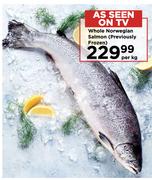 Whole Norwegian Salmon (Previously Frozen)-Per kg