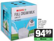 Spar Long Life Milk Assorted 6 x 1Ltr-Per Pack