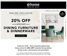 @Home : Dining Furniture & Dinnerware (Request Valid Dates From Retailer)